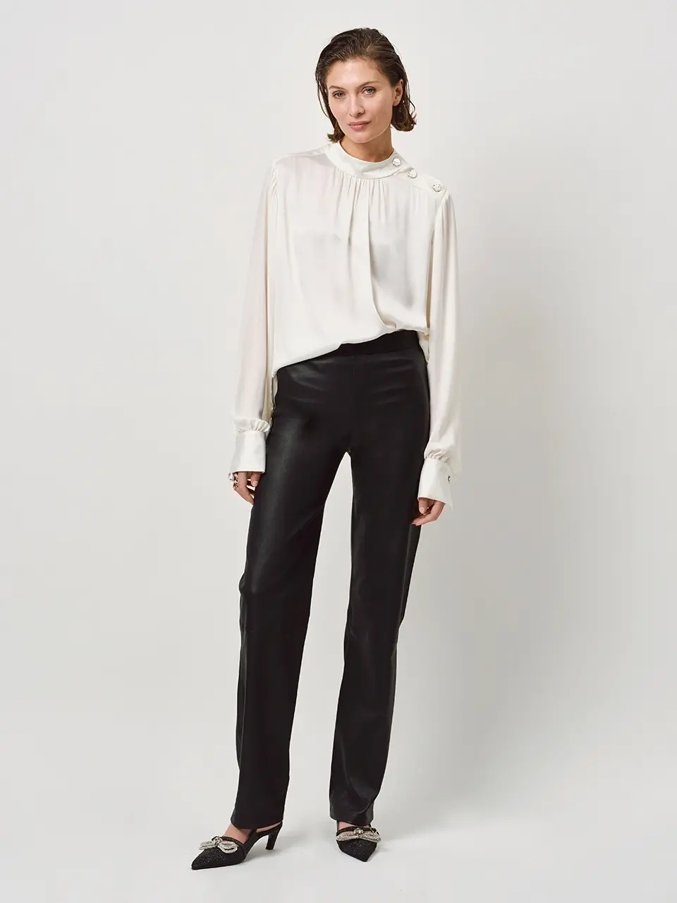 Dante 6 Leren Stretch Broek Zwart