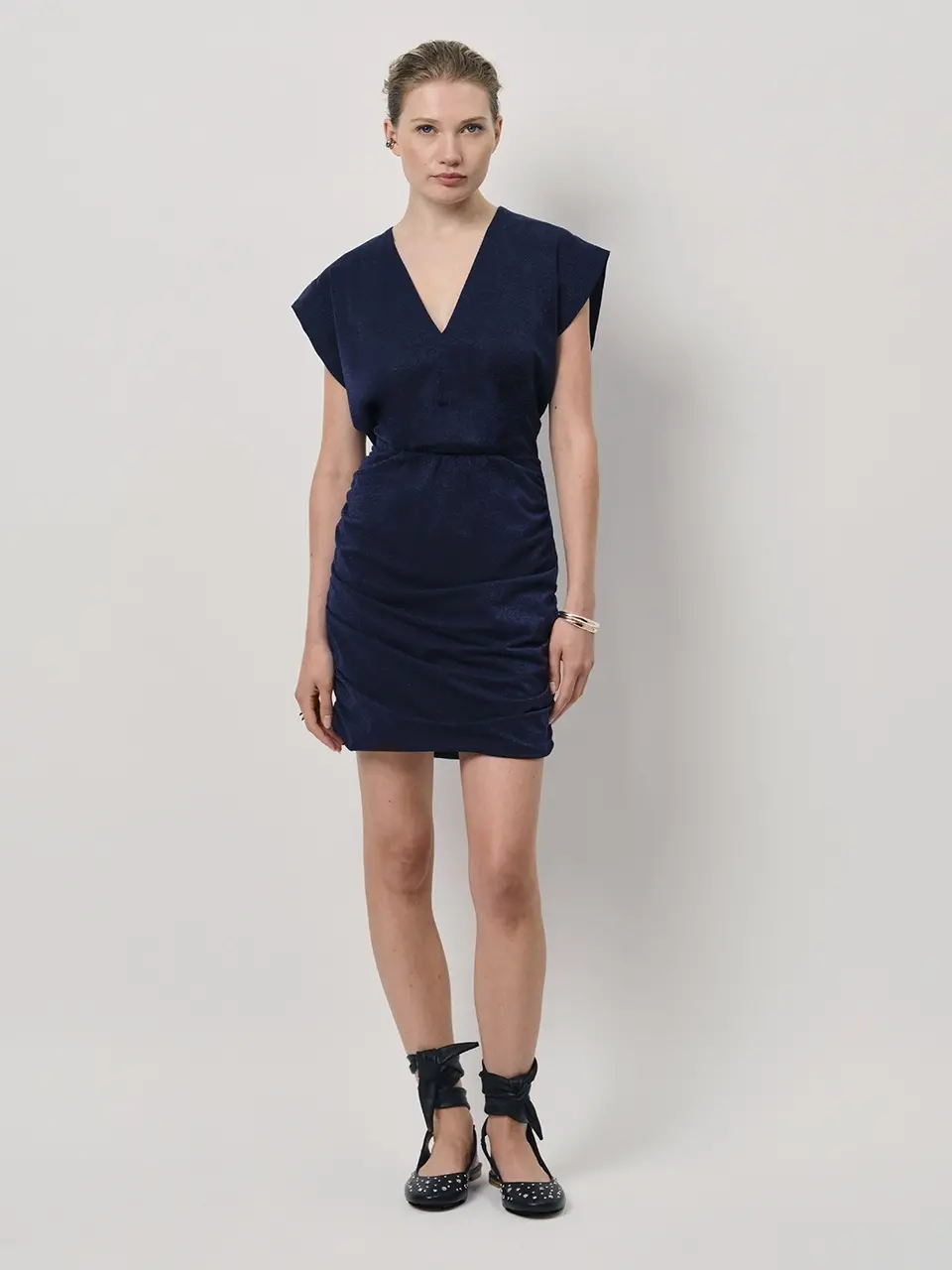 Dante 6 Lurex Mini-jurk Donkerblauw