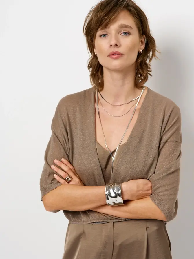 Dante 6 Lurex Vest Bruin