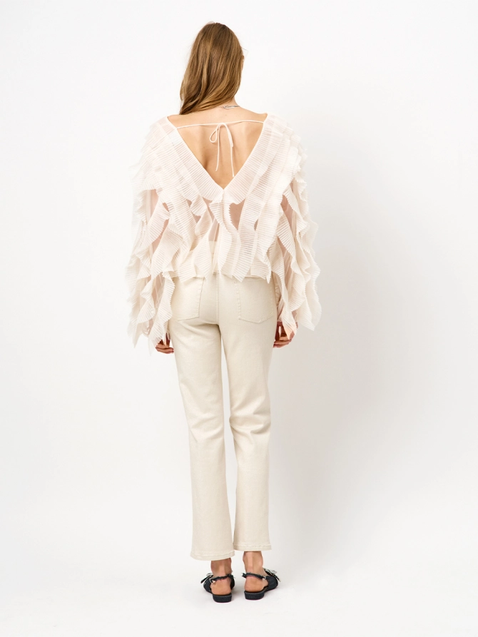 Dante 6 Metallic Crop Jeans Creme