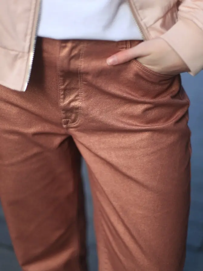 Dante 6 Metallic Cropped Jeans Rose Metallic