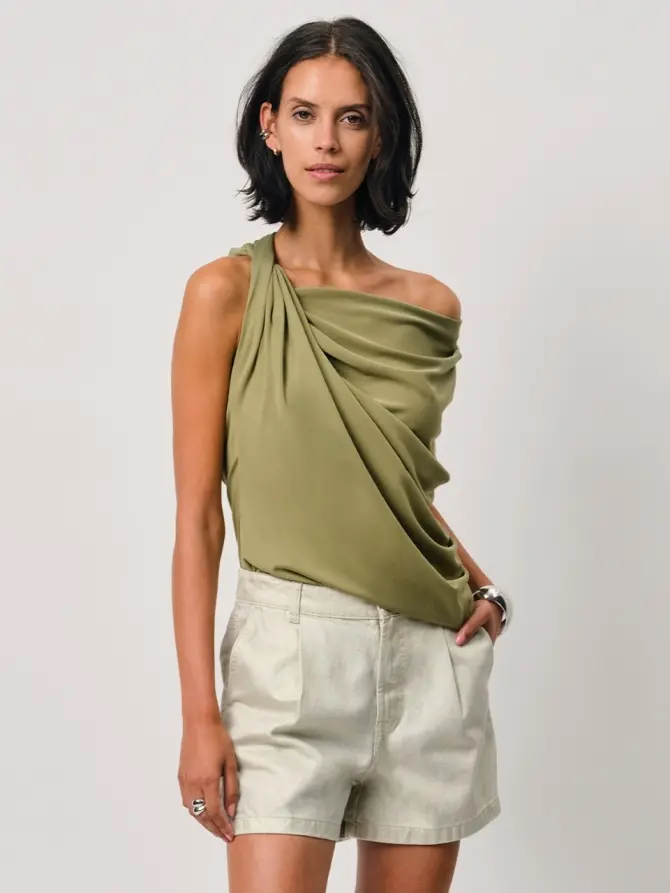 dante 6 Metallic denim short Champagne metallic