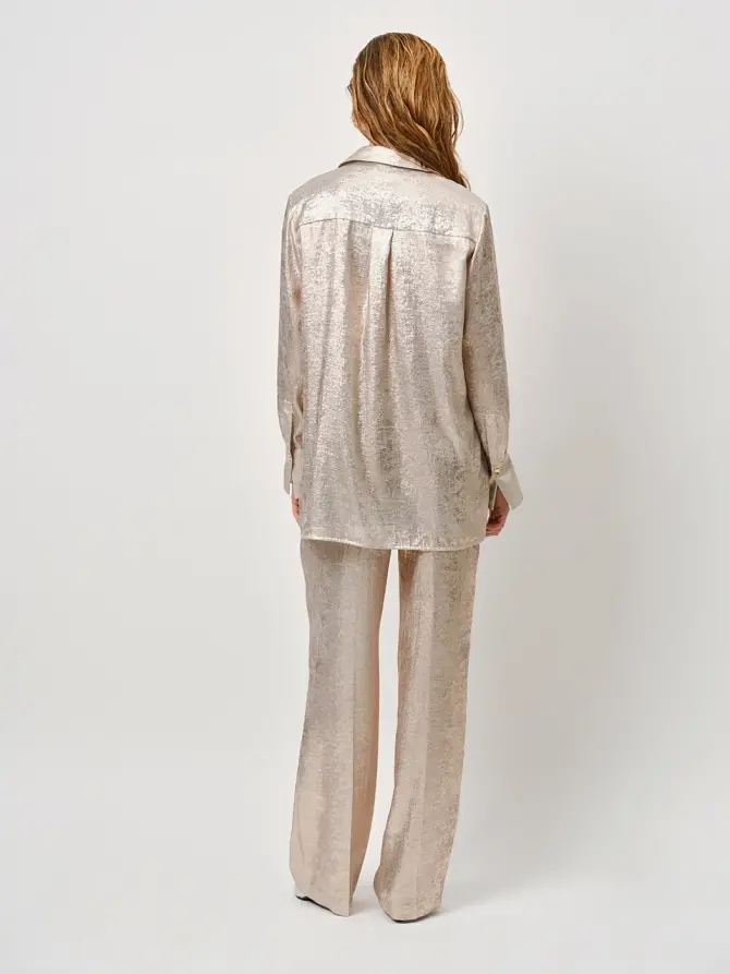 Dante 6 Metallic Oversized Shirt Champagne