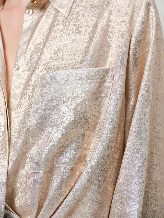 Dante 6 Metallic Oversized Shirt Champagne