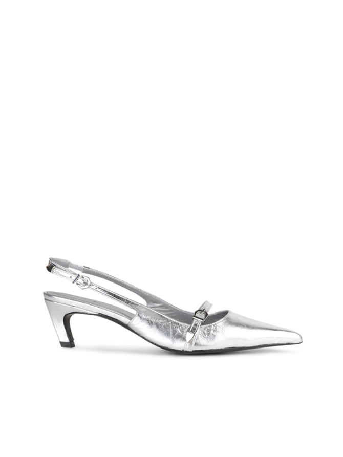 dante 6 Metallic slingback pumps Silver