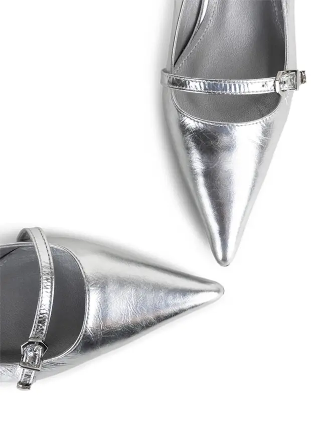 Dante 6 Metallic Slingback Pumps Silver