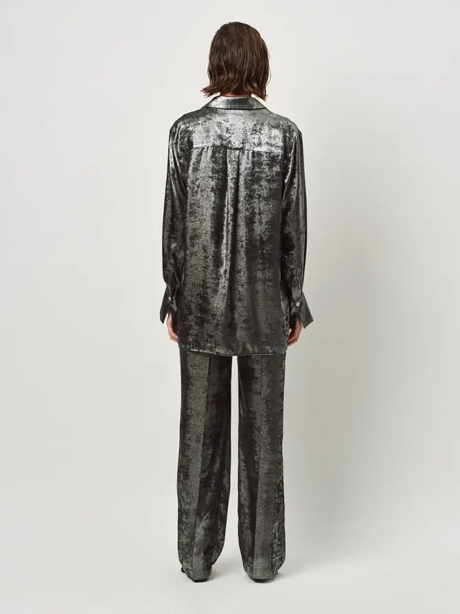 Dante 6 Metallic Wijde Broek Metallic Grijs