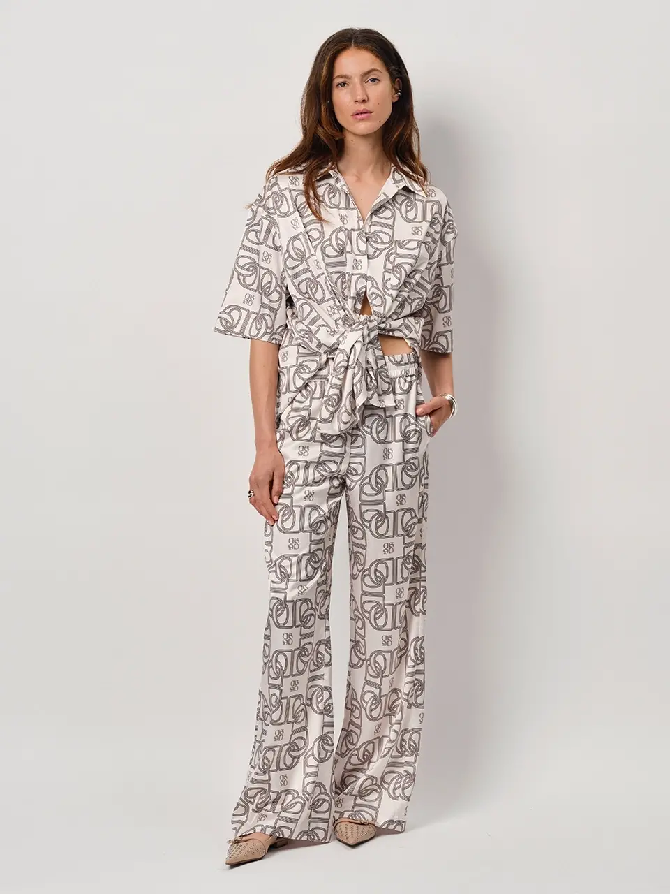 Dante 6 Monogram Broek Creme