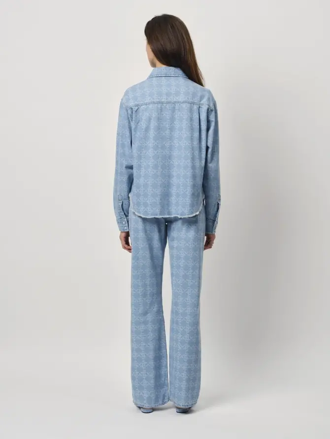 Dante 6 Monogram Denim Shirt Skywash Blue