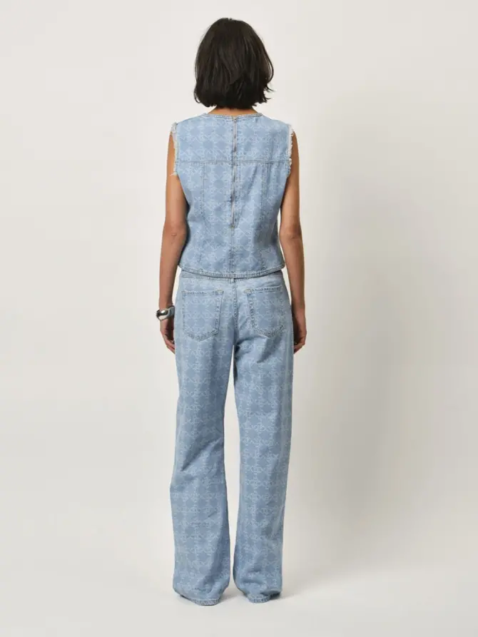 Dante 6 Monogram Denim Top Skywash Blue