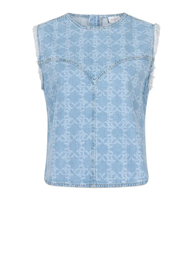 dante 6 Monogram denim top Skywash blue
