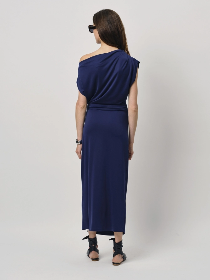 Dante 6 Off Shoulder Maxi-jurk Donkerblauw