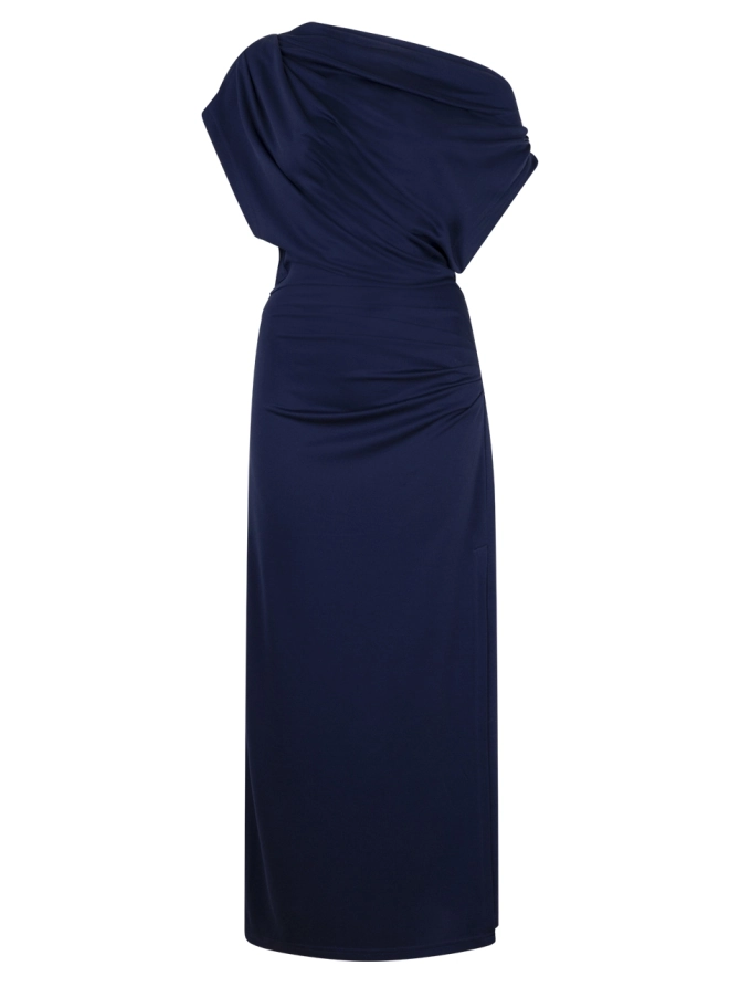 dante 6 Off shoulder maxi-jurk Donkerblauw