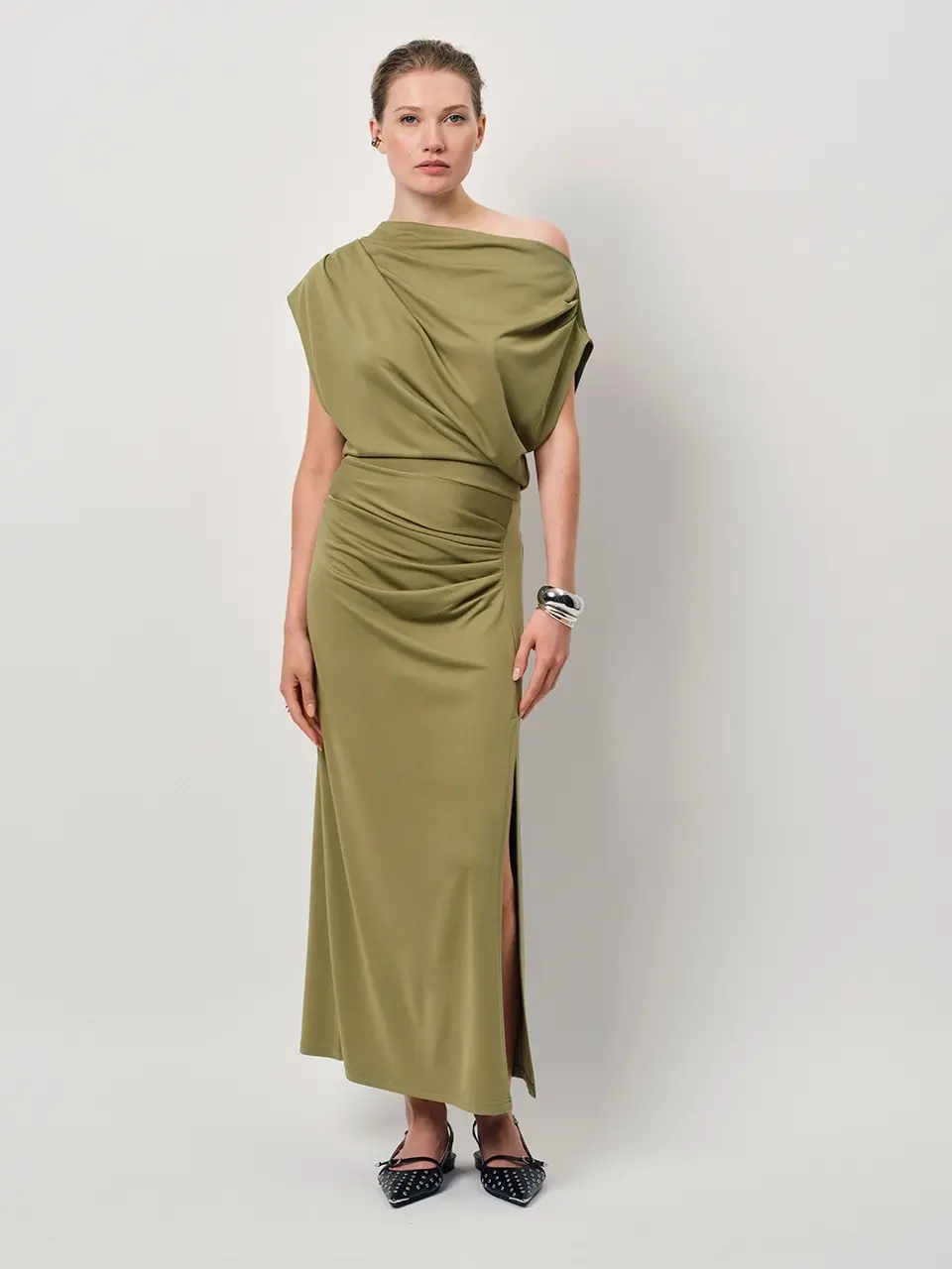 Dante 6 Off Shoulder Maxi-jurk Groen
