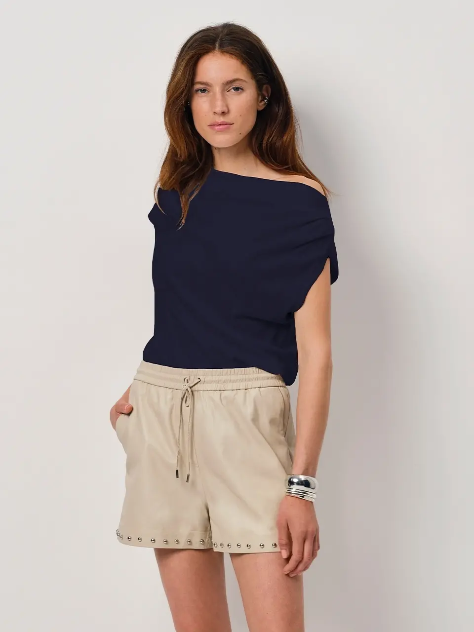 Dante 6 Off-shoulder Top Donkerblauw