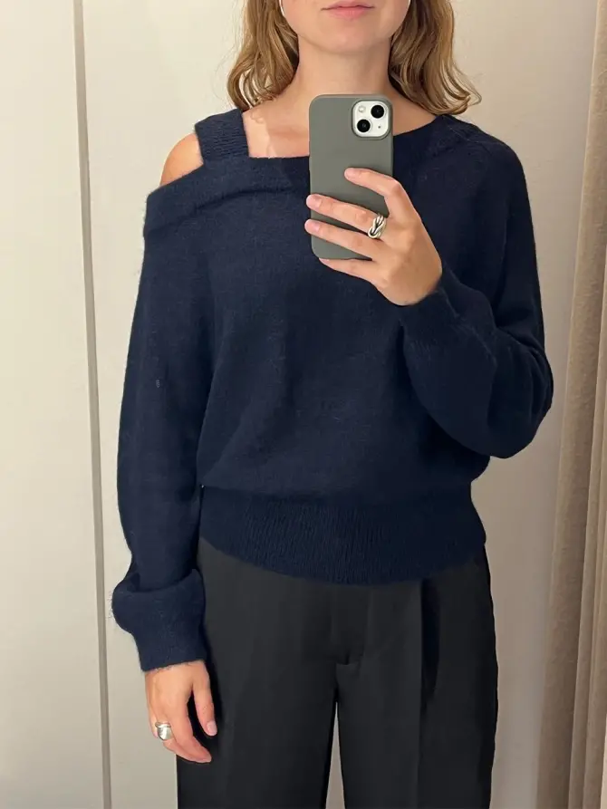 Dante 6 Off Shoulder Trui Donkerblauw