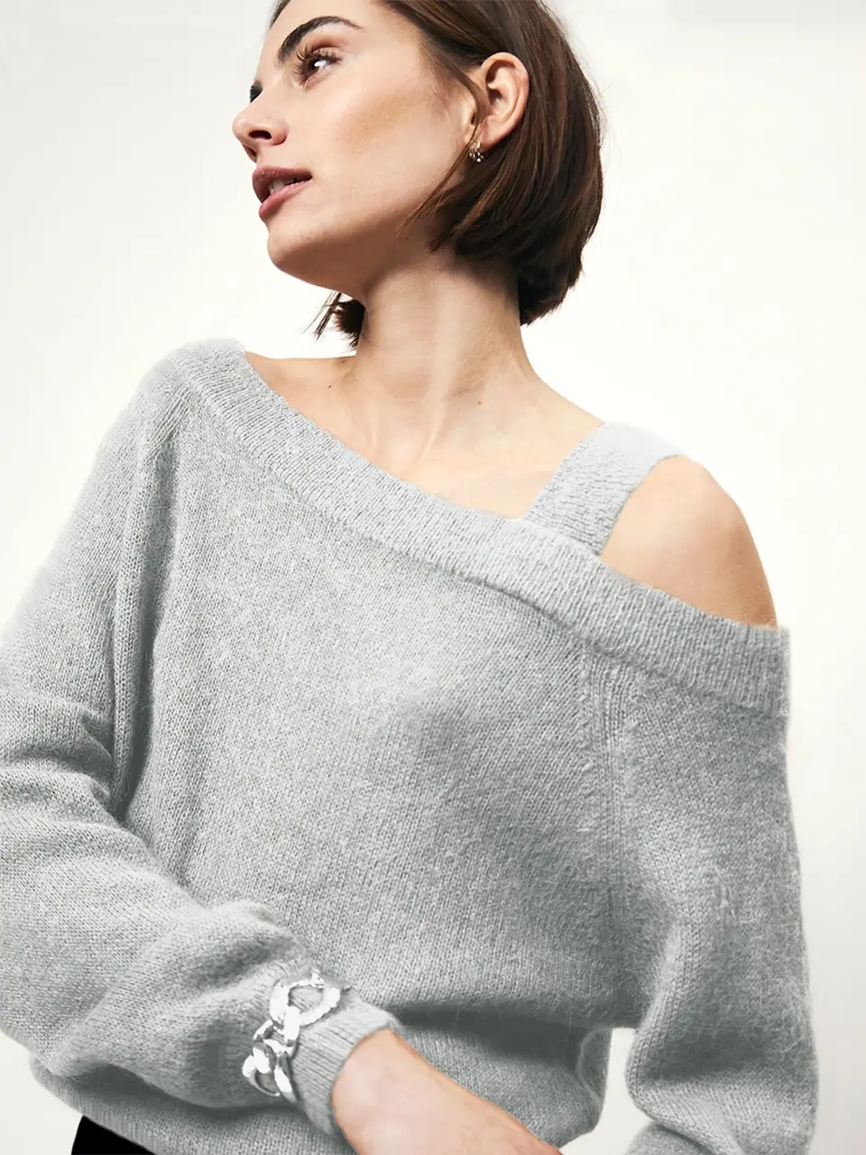 Dante 6 Off Shoulder Trui Grijs