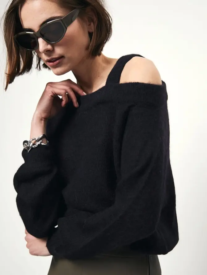 Dante 6 Off Shoulder Trui Zwart
