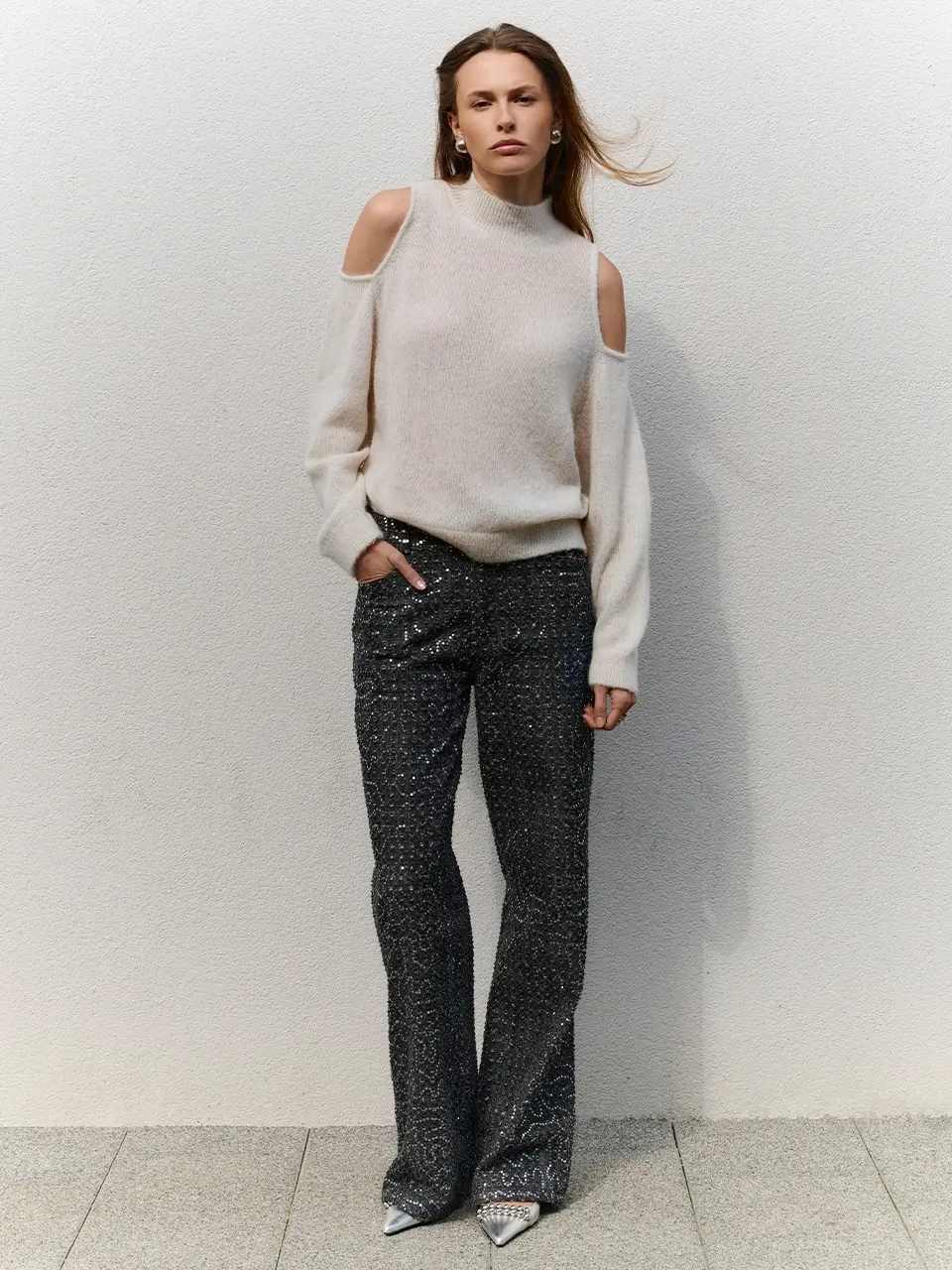 Dante 6 Open-schouder Trui Beige