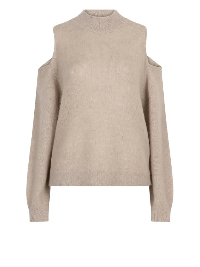 dante 6 Open-schouder trui Taupe