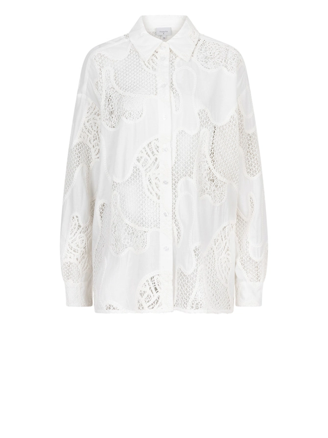 dante 6 Oversized broderie shirt Creme