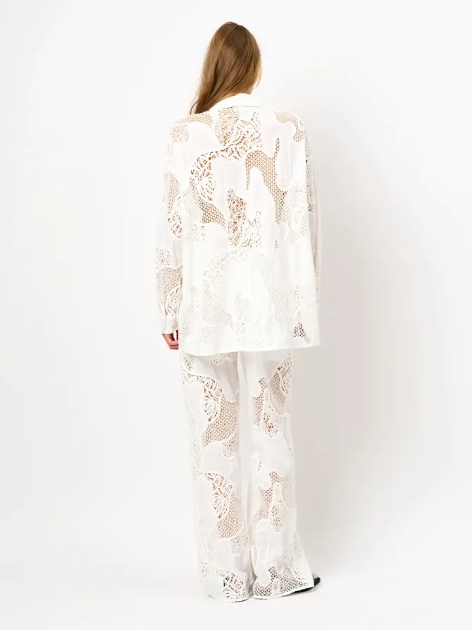 Dante 6 Oversized Broderie Shirt Creme