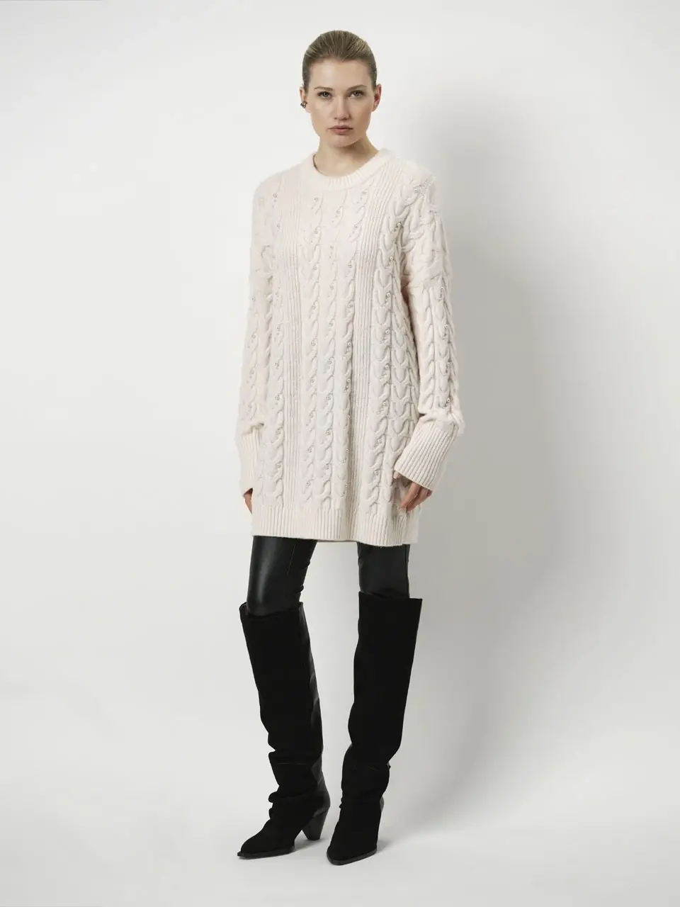 Dante 6 Oversized Parel Trui Creme