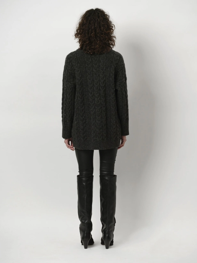 Dante 6 Oversized Parel Trui Donkergrijs