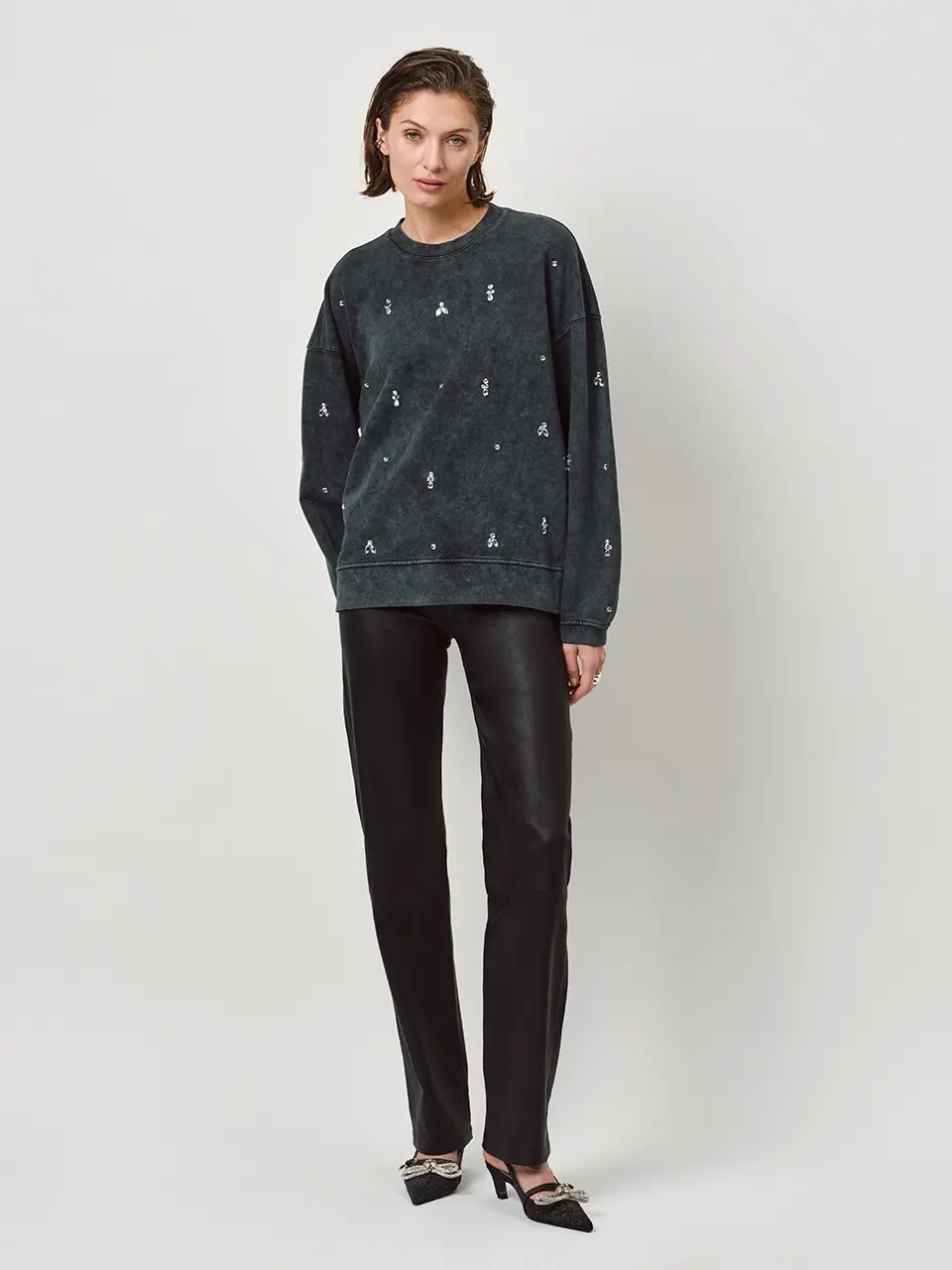 Dante 6 Oversized Strass Sweater Washed Black