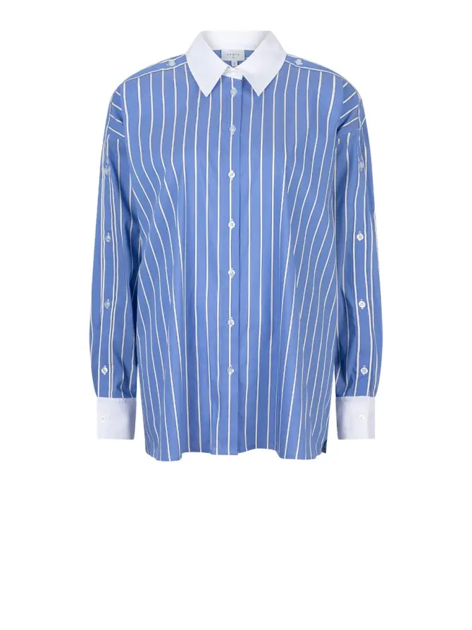 dante 6 Oversized stripe shirt Blauw