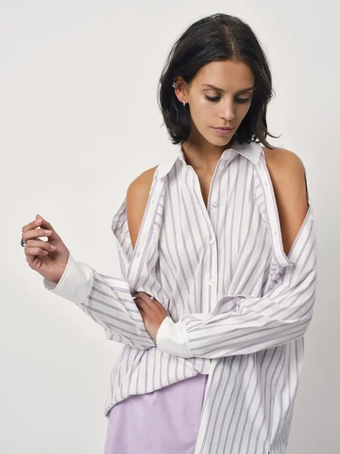 Dante 6 Oversized Stripe Shirt Lila