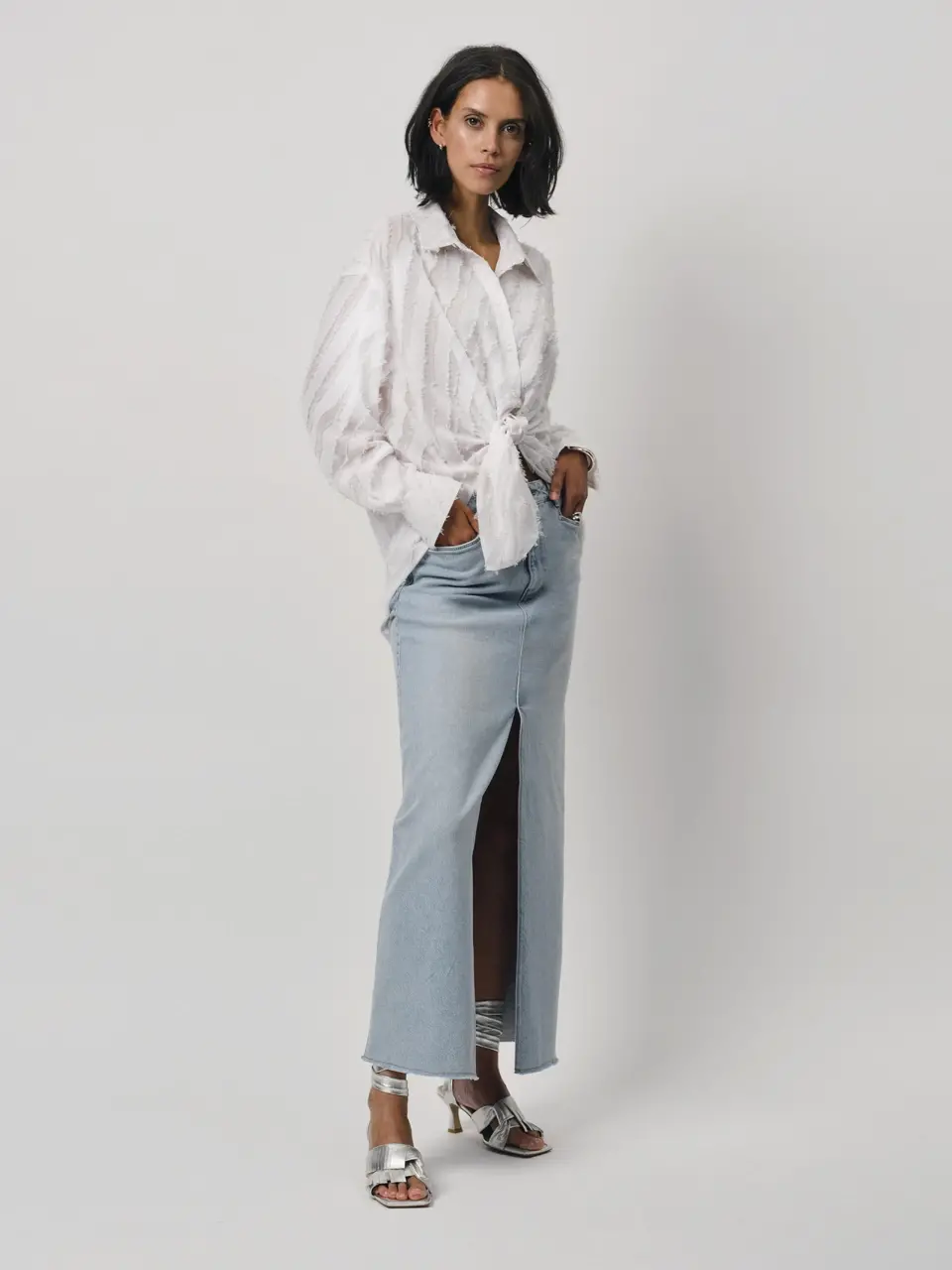 Dante 6 Oversized Textuur Shirt Creme