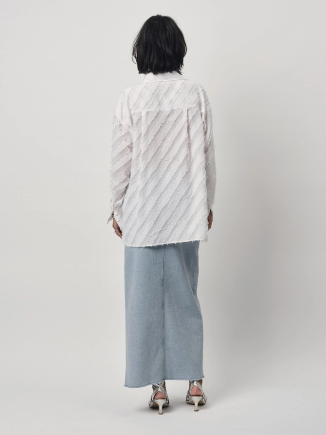 Dante 6 Oversized Textuur Shirt Creme