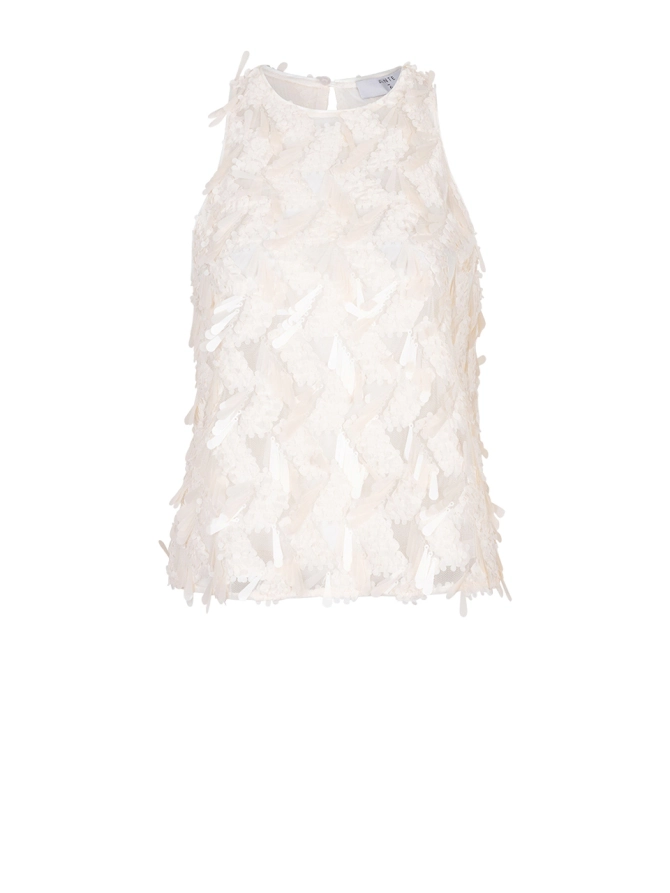 dante 6 Pailletten haltertop Creme