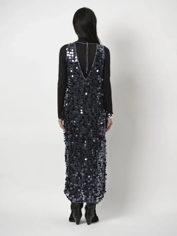 Dante 6 Pailletten Maxi Jurk Blauw