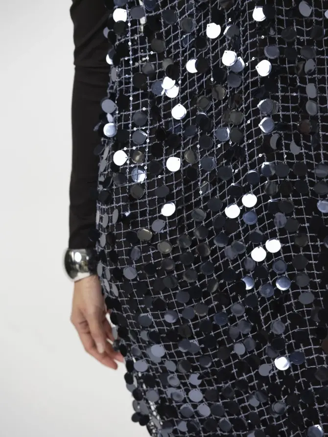 Dante 6 Pailletten Maxi Jurk Blauw