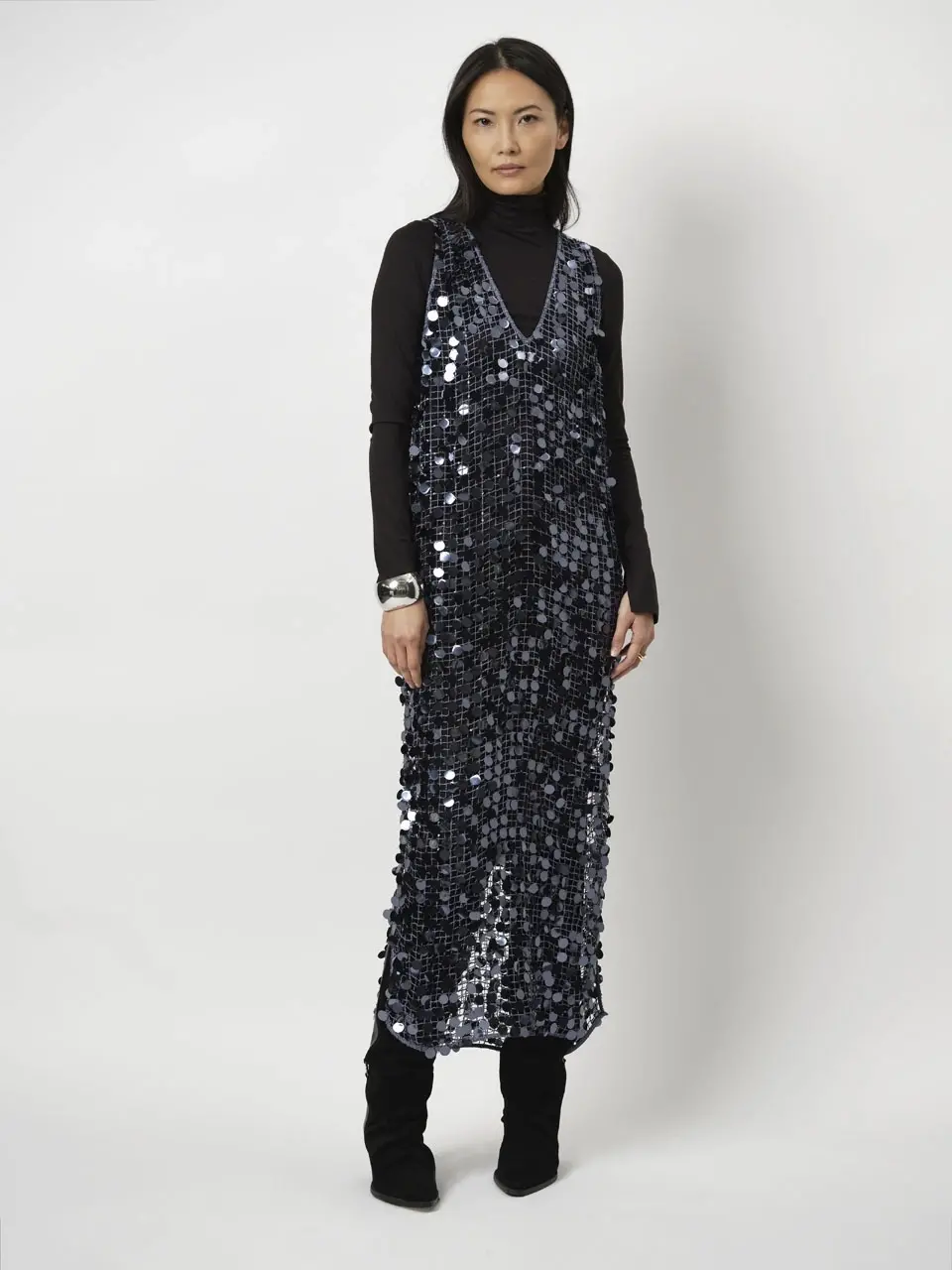 Dante 6 Pailletten Maxi Jurk Blauw