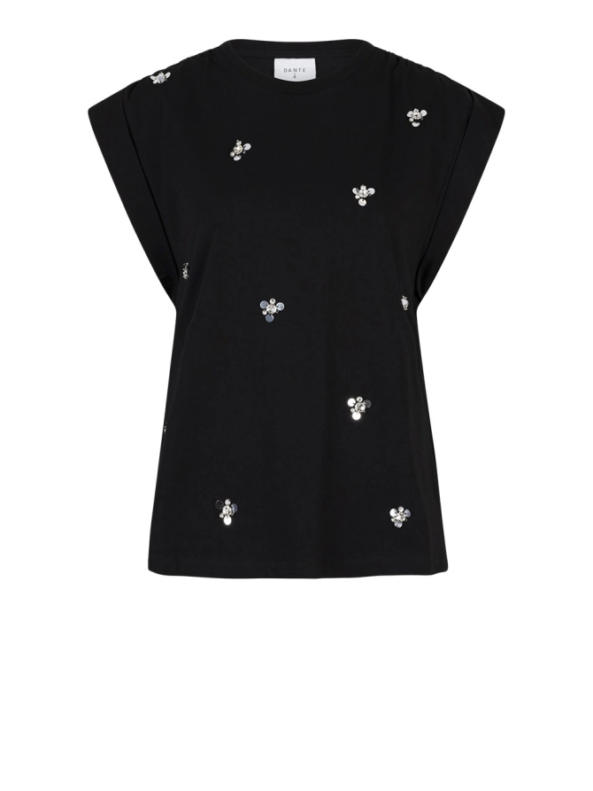dante 6 Pailletten T-shirt Zwart