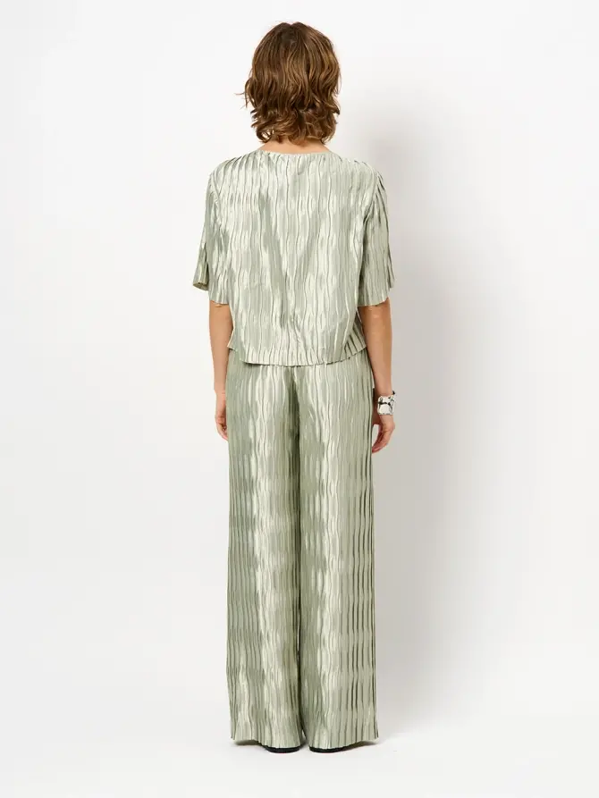 Dante 6 Plissé Broek Lichtgroen