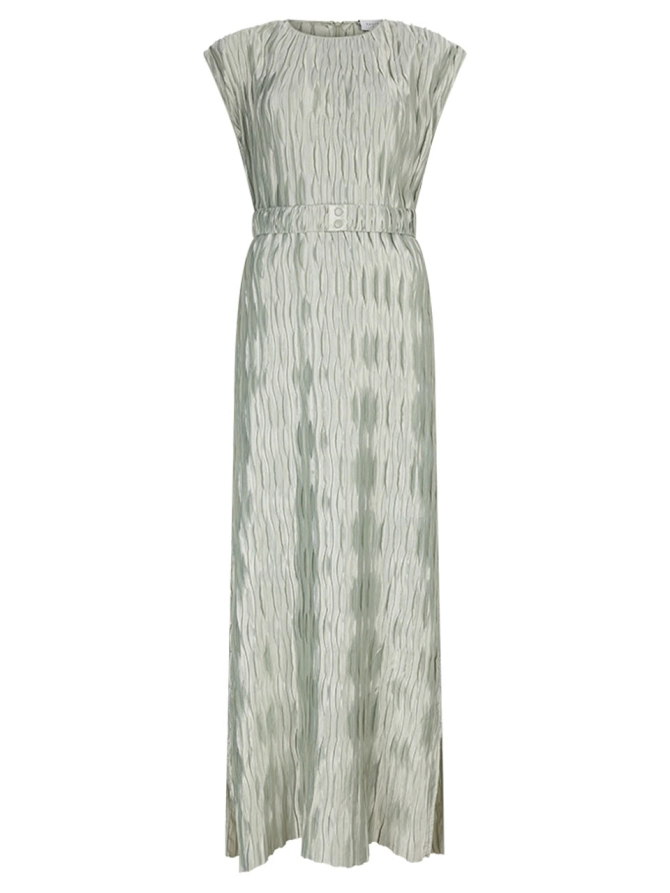 dante 6 Plissé maxi-jurk Lichtgroen