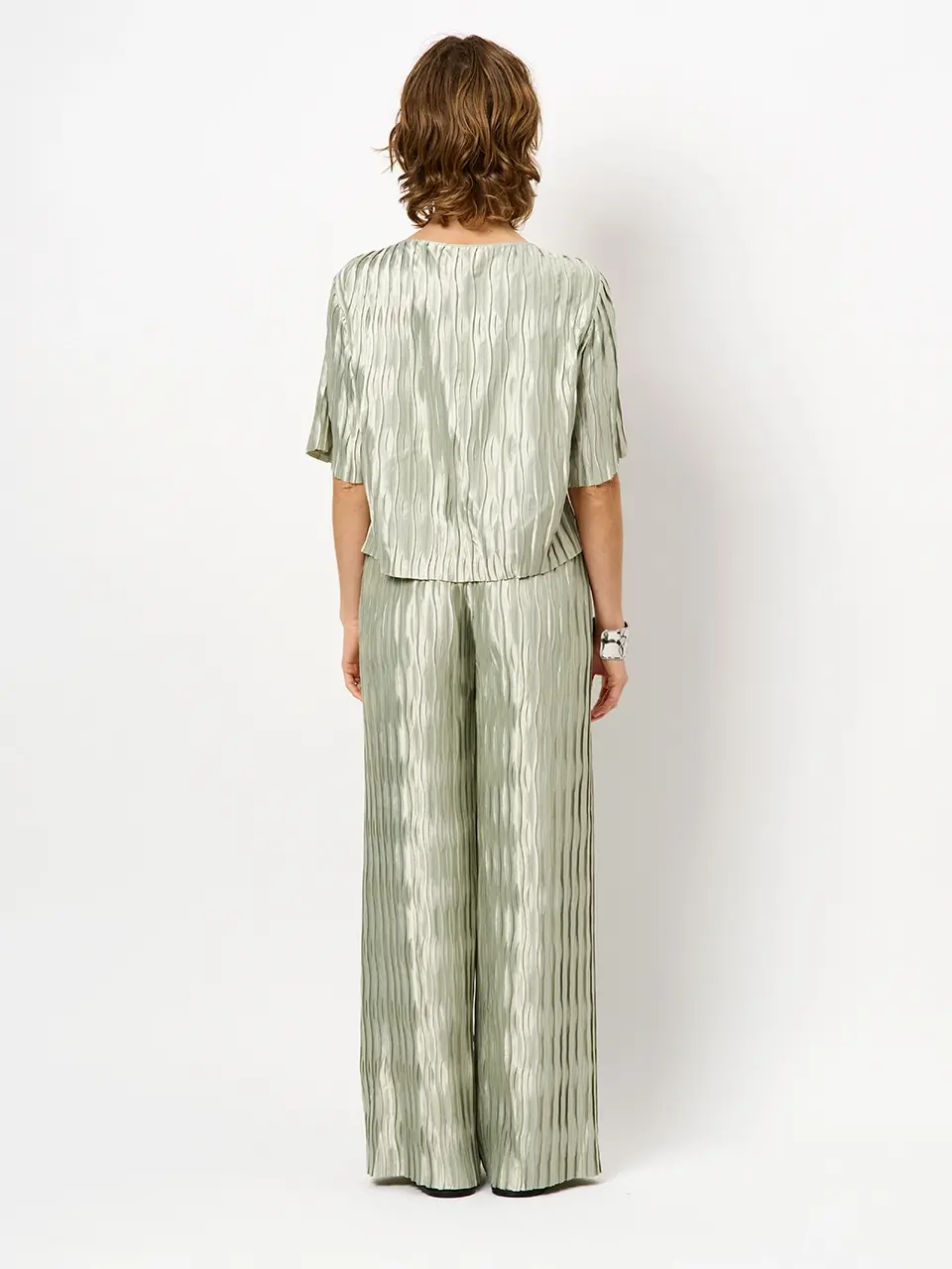 Dante 6 Plissé Top Lichtgroen