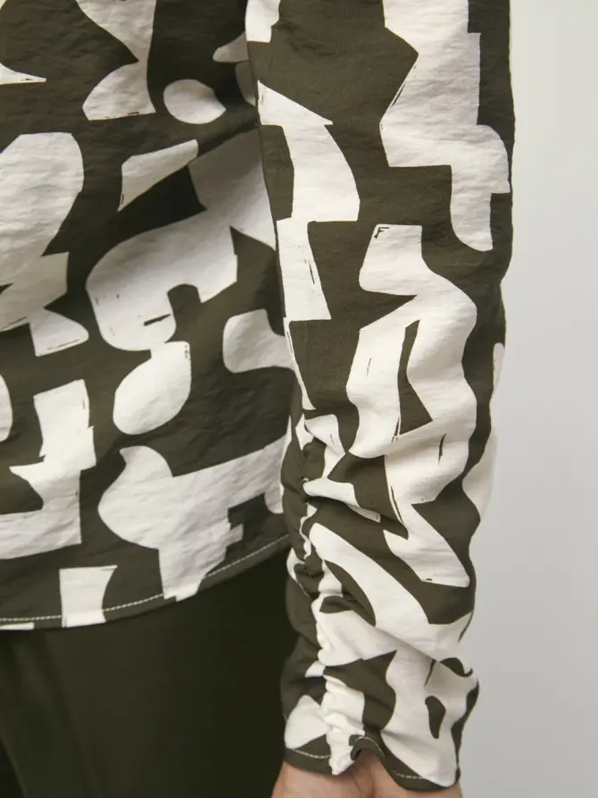 Dante 6 Print Drapey Blouse Donkergroen