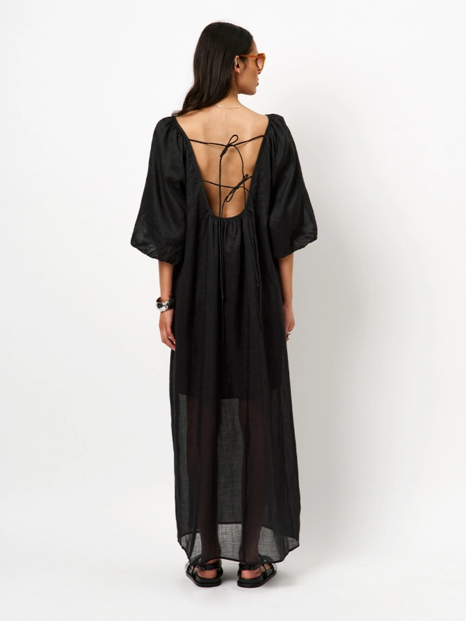 Dante 6 Ramie Maxi-jurk Zwart