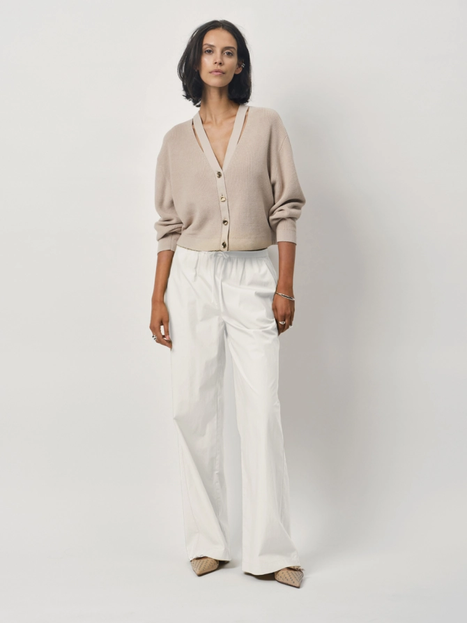 Dante 6 Rib Vest Met Cut-outs Beige