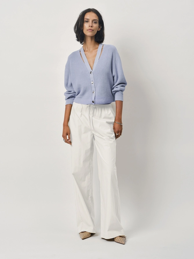 Dante 6 Rib Vest Met Cut-outs Lichtblauw