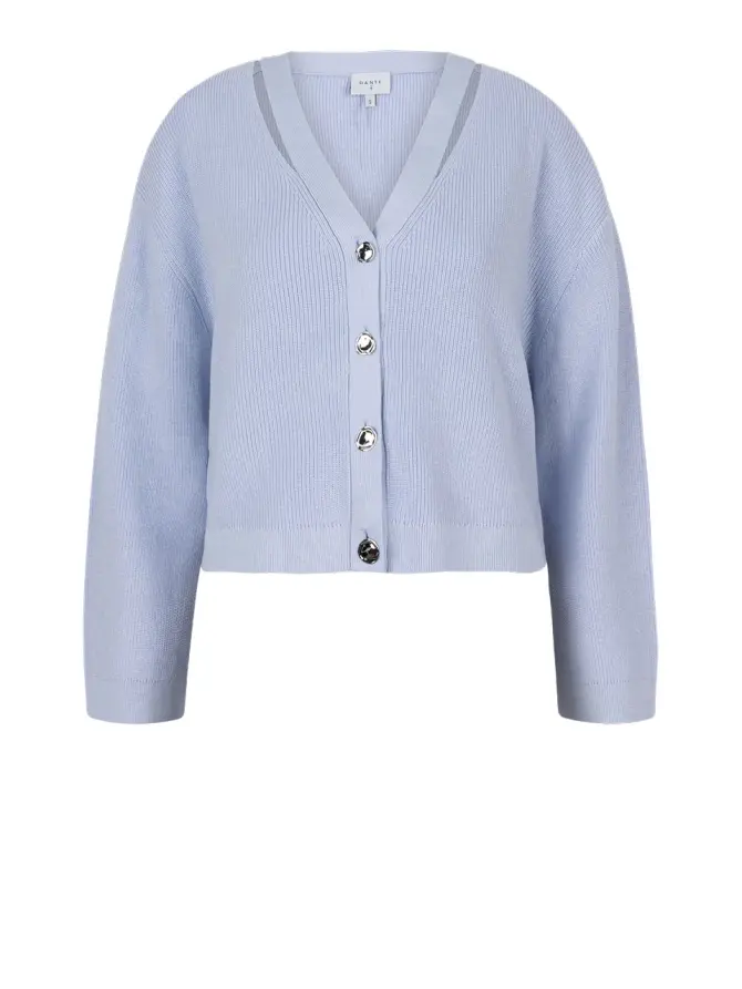 dante 6 Rib vest met cut-outs Lichtblauw