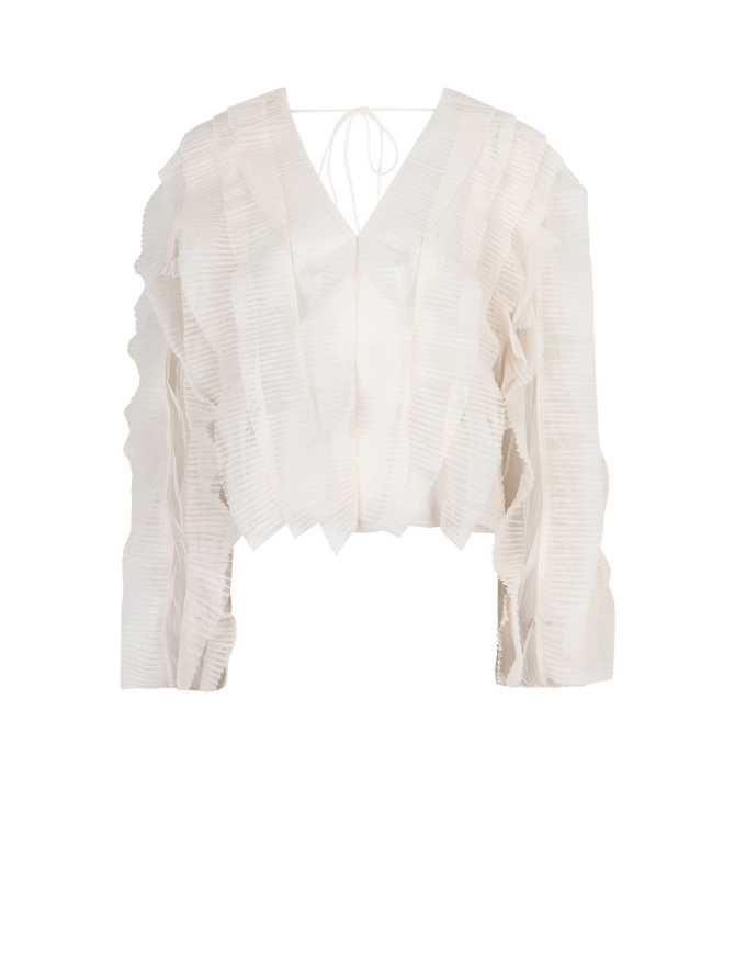 dante 6 Ruffle tule top Creme