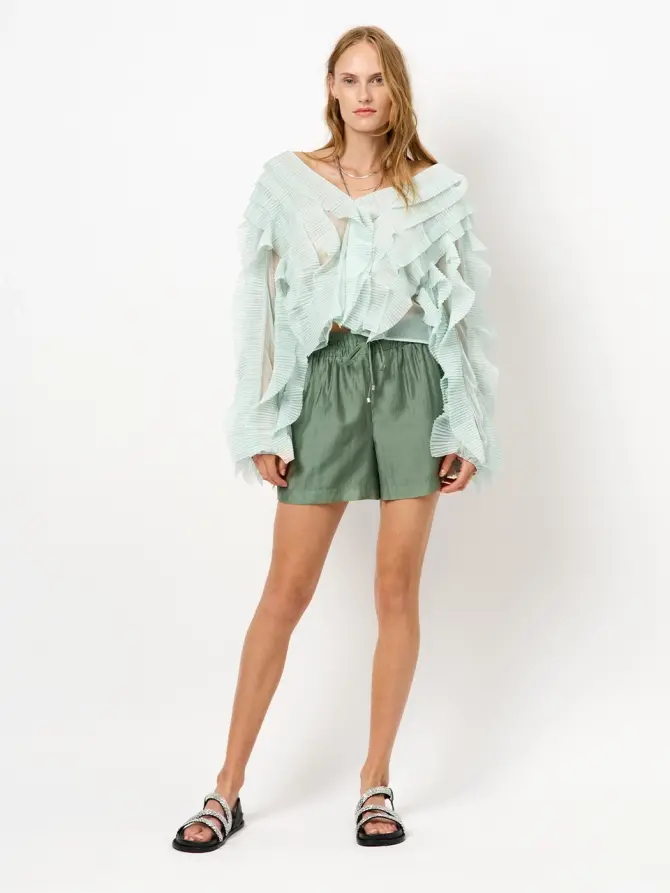 Dante 6 Ruffle Tule Top Mintgroen