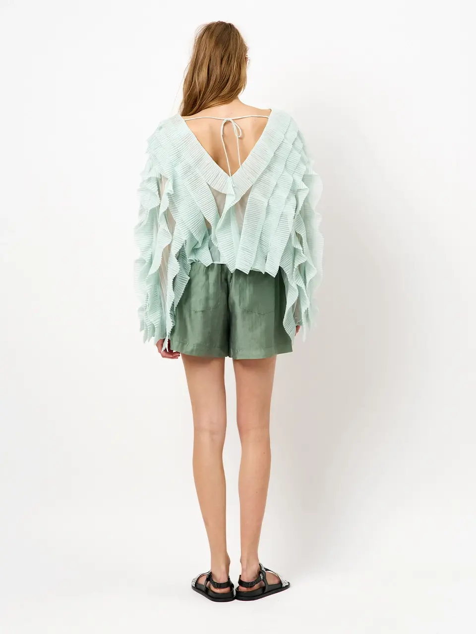 Dante 6 Ruffle Tule Top Mintgroen