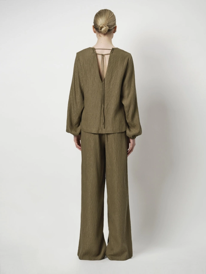 Dante 6 Ruimvallende Wijde Broek Groen